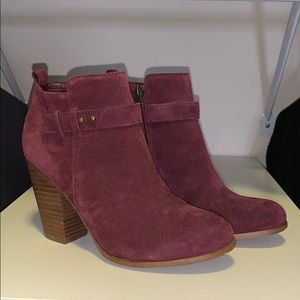 Franco Fortini Burgundy Suede Heeled Boots